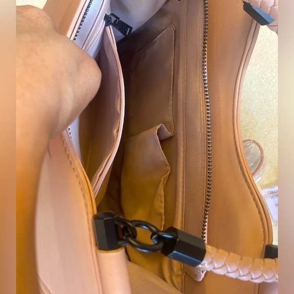 BADGLEY MISCHKA Pink Vegan Leather Crossbody Satchel, NWT - Picture 10 of 11